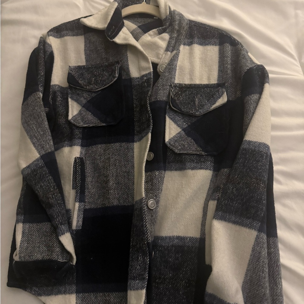 Plaid Button-Up Jacket